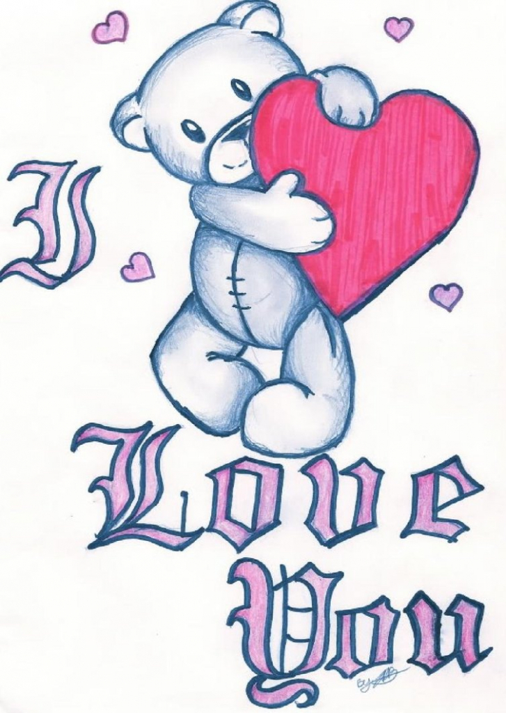 727x1024 I Love You Drawings