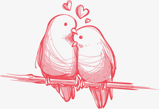 650x449 Vector Love Birds Hand Painted, Vector, Hand Painted, Lovebirds