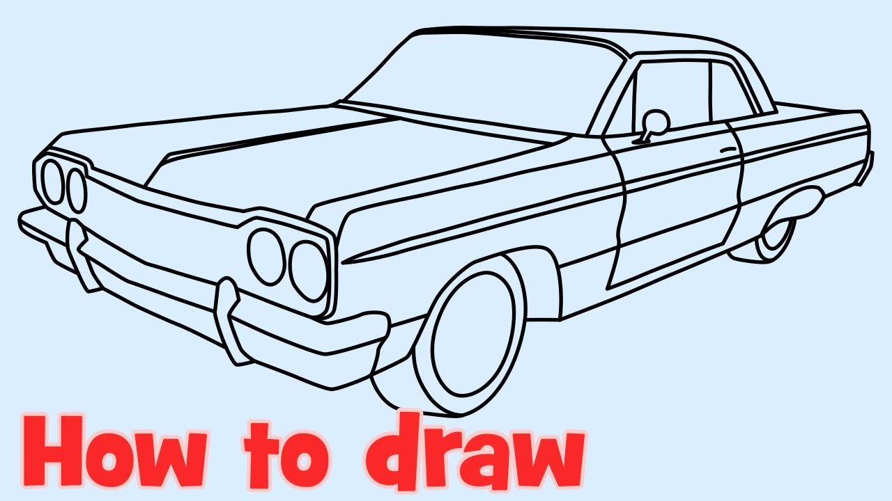 1280x720 How To Draw A Car Chevrolet Impala Lowrider 1964