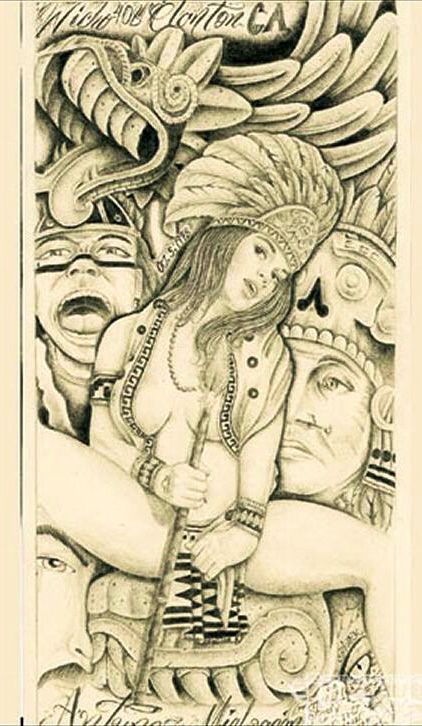 422x726 Aztec Drawing Lowrider Arte Art Is Not A Crime