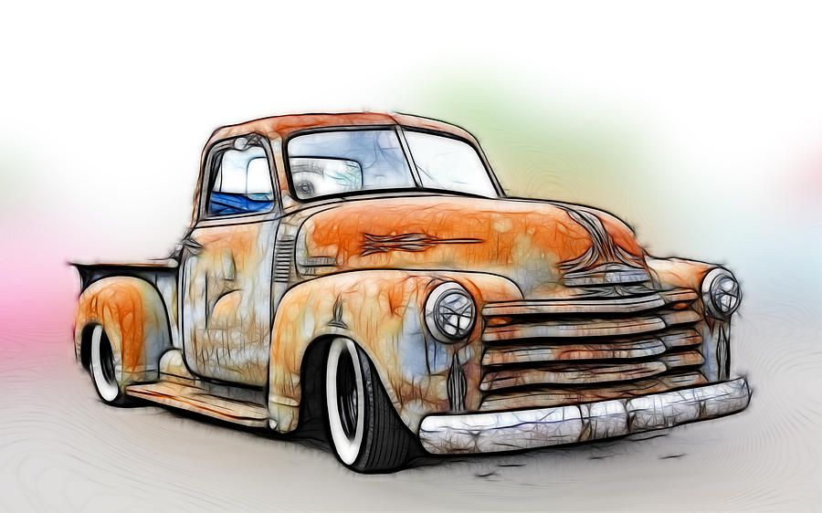 900x562 1950 Chevy Truck By Steve Mckinzie Drawings Cars