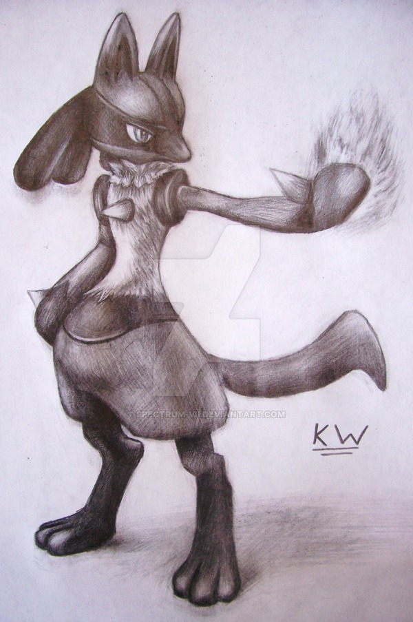 600x903 Lucario Pencil Drawing By Spectrum Vii