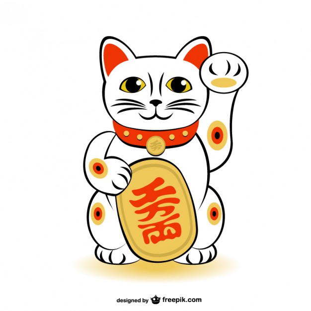 626x626 Maneki Neko Lucky Cat Vector Vector Free Download