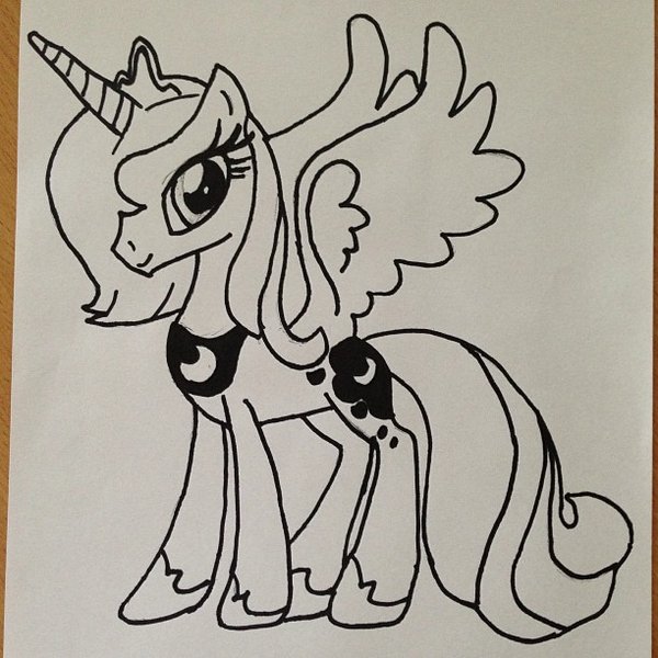 600x600 Princess Luna Drawing By Flipsideequis