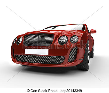 450x386 Red Luxury Car Front View Drawing