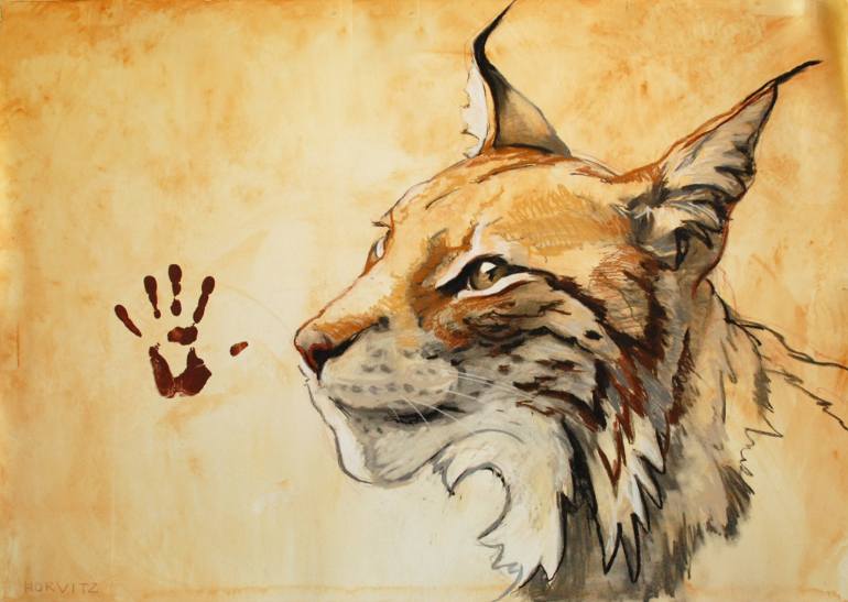 770x547 Saatchi Art Lynx Drawing By Shelah Horvitz