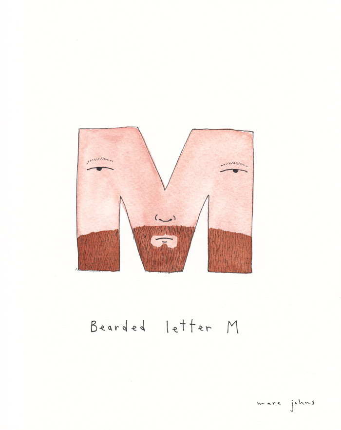 700x882 Bearded Letter M