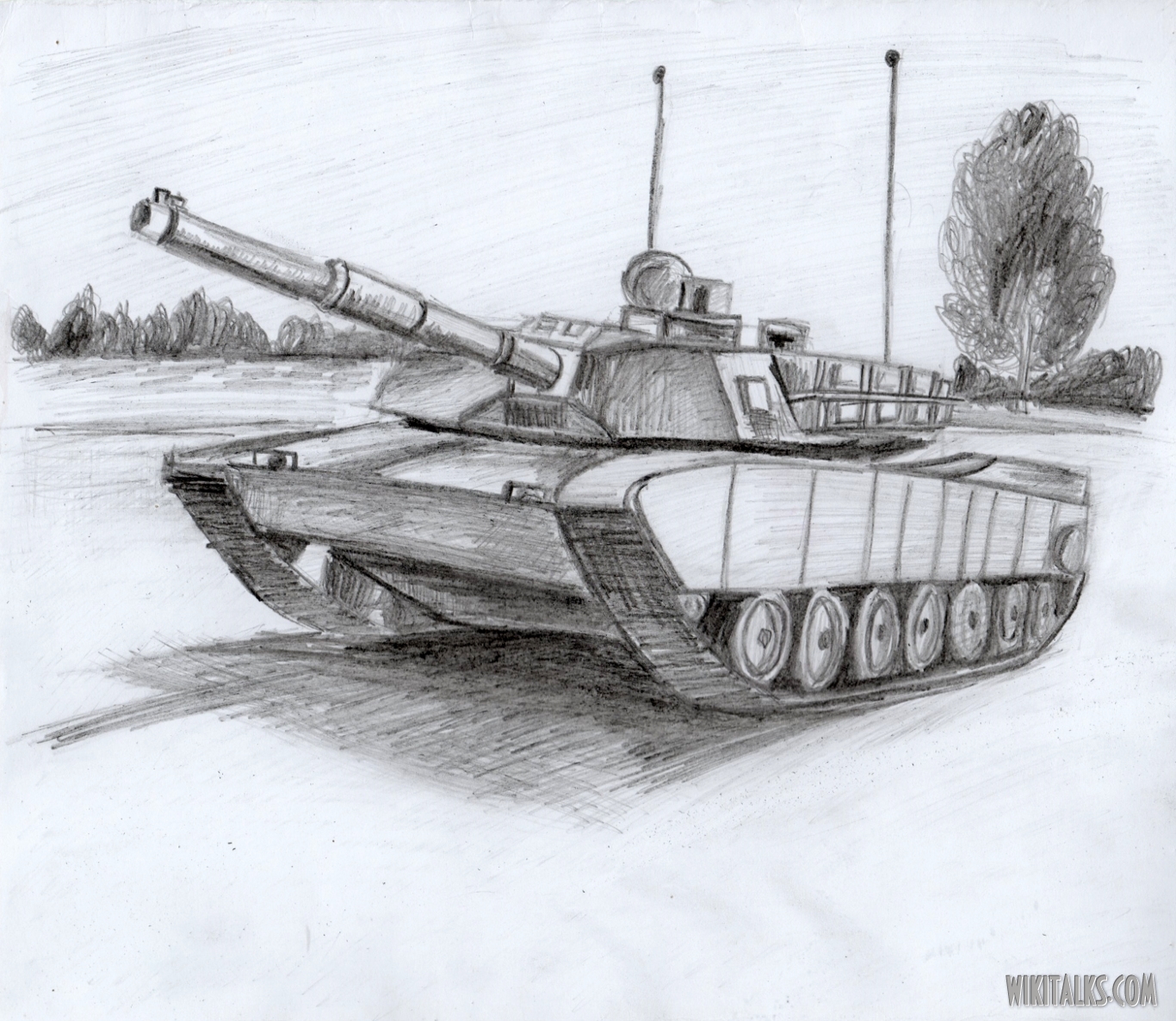 1366x1186 How To Draw A Tank In Pencil And Paint It In Colors Wiki Talks