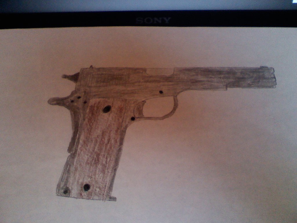 1024x768 M1911 Drawing By Falconpilot1