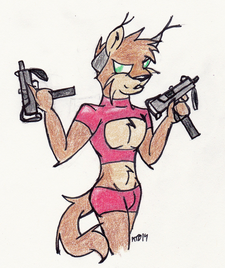 757x900 Subgun Pinup Mac 10 Weasyl