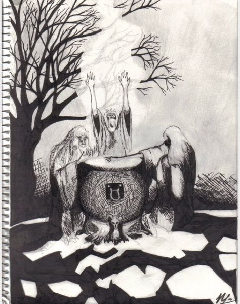 474x599 Macbeth Visits The Witches And Discovers That He Should Fear