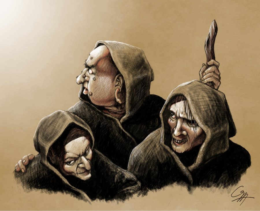 900x731 The Weird Sisters From Macbeth By Outsidelogic