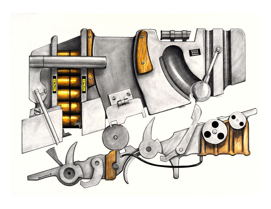 900x695 Simple Machines Drawing Three Drawing By Sean Gautreaux