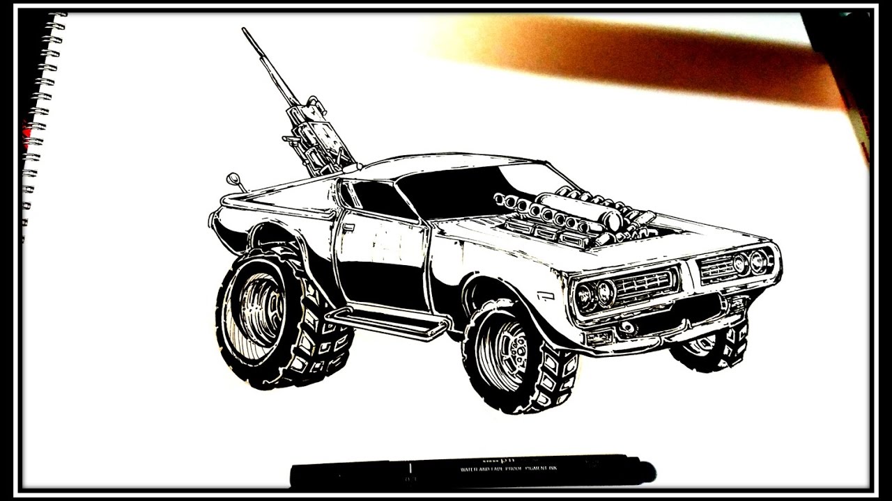 1280x720 How To Draw Mad Max Charger (Fury Road)