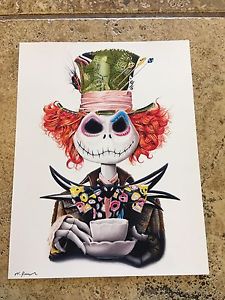 225x300 New Disney Art Collectors Piece Mad Hatter Jack Skeleton Drawing