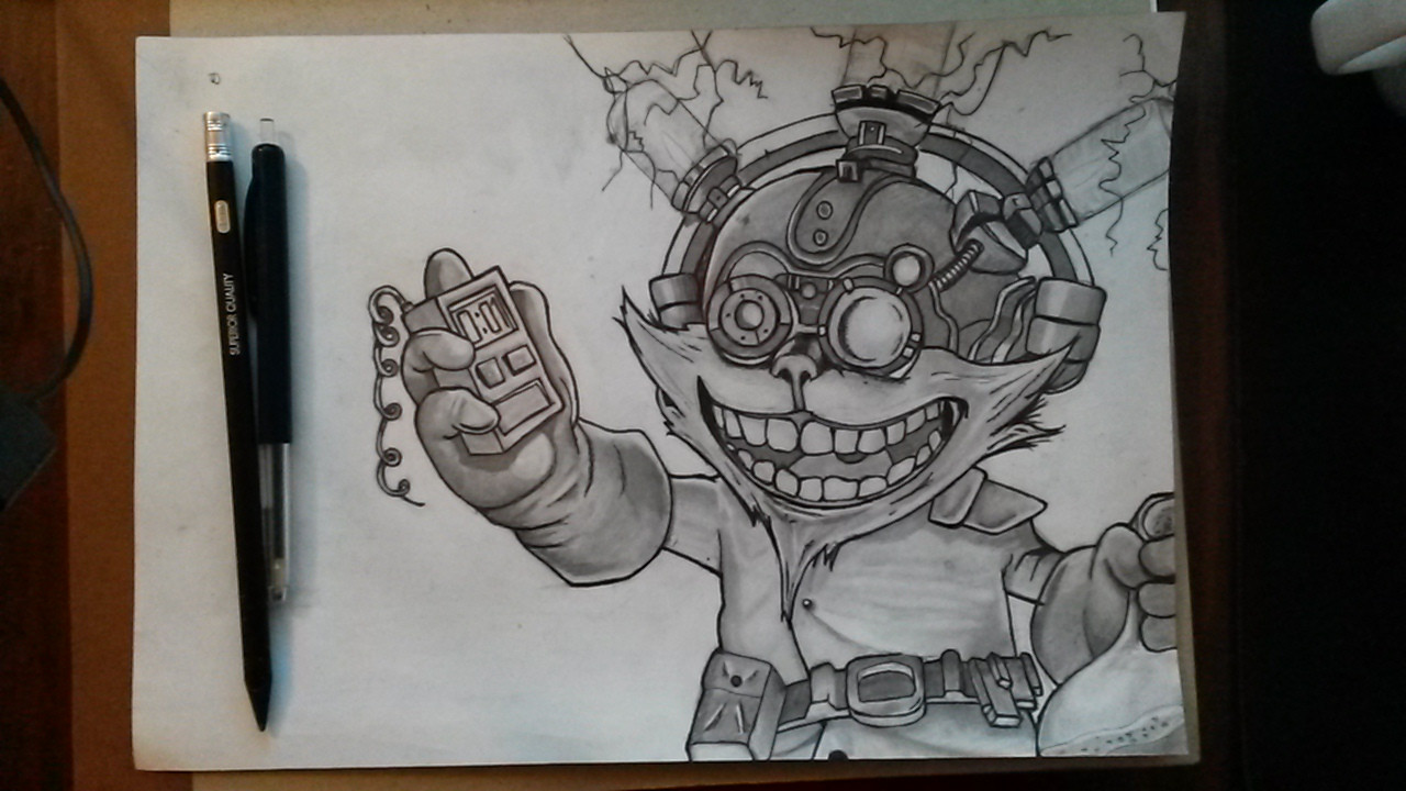 1280x720 Mad Scientist Ziggs [Pencil Drawing] Lolfanart