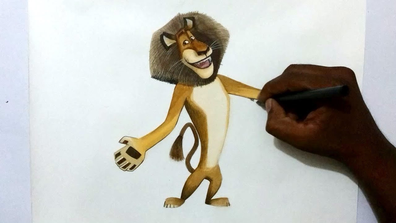 1280x720 How To Draw Alex The Lion From Madagascar