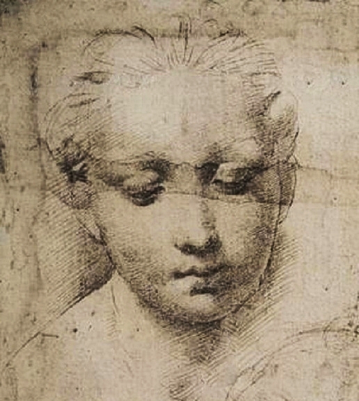 516x576 Madonna And Child Drawing (Detail), Raphael