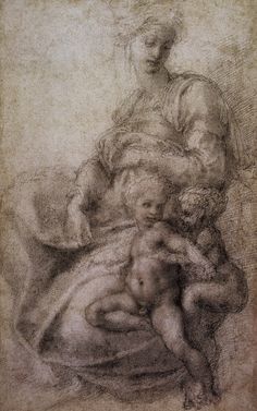 236x377 St Catherine Sketch By Michelangelo Buonarroti