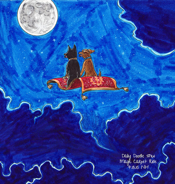 570x600 No.161 Magic Carpet Ride Original Artwork Daily Doodle Art