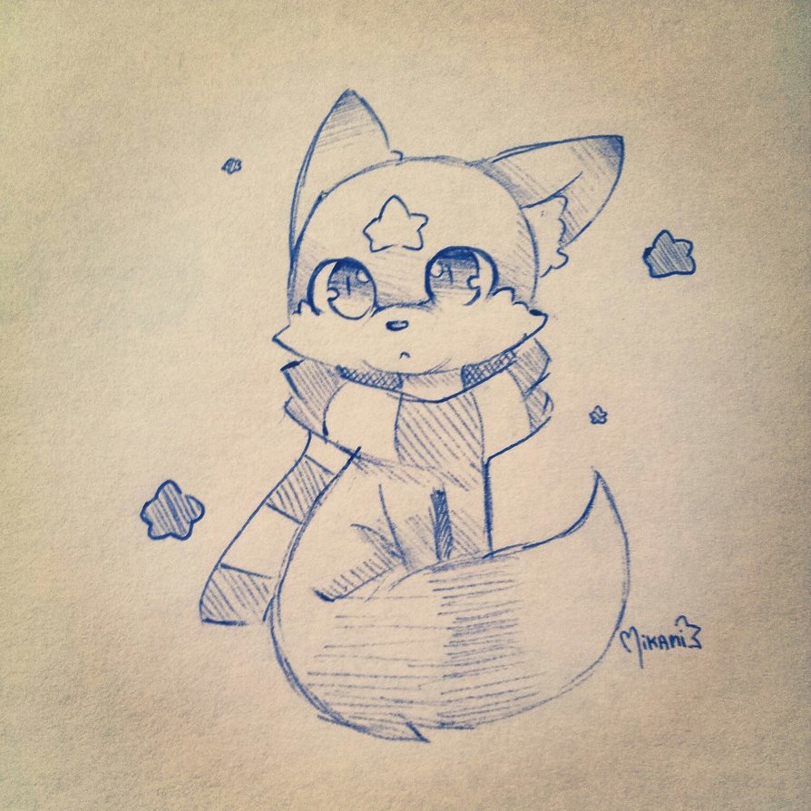 894x894 Magic Fox By Mikami Drawing