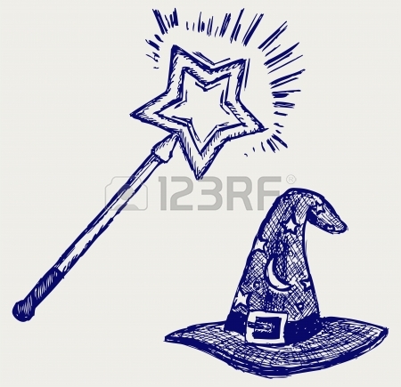 450x435 Magic Hat Doodle Style Royalty Free Cliparts, Vectors, And Stock