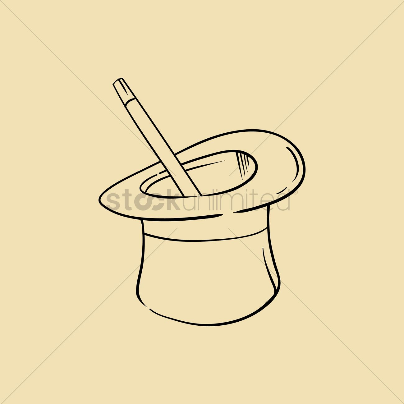 1300x1300 Magic Hat And Wand Vector Image