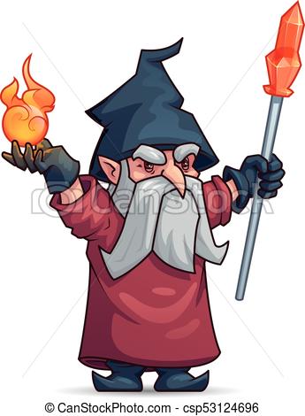 345x470 Old Wizard, Sorcerer Or Magician Cartoon Character. Old Eps