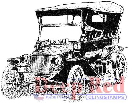 450x361 Deep Red Stamps Old Mail Truck