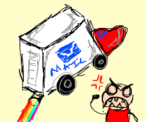 300x250 Flying Mail Truck Leaves Customer