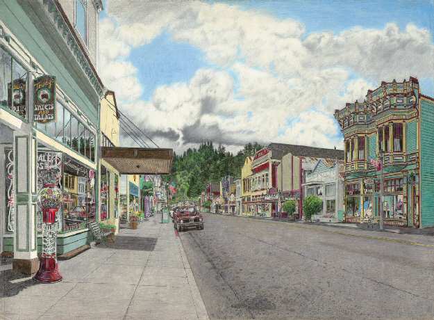 625x460 Jack Mays Drawing Of Ferndale Main Street 2016 Anniversary Trip