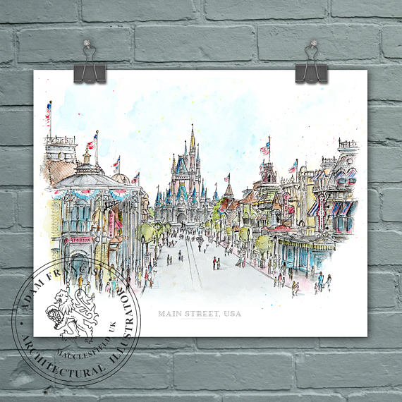 570x570 Main Street Usa Disney World Art Prints Taken From My Pen