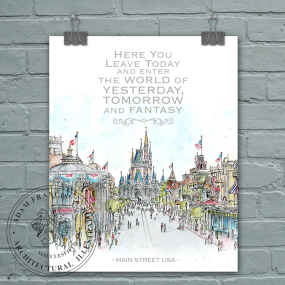 570x570 Main Street Usa Disney World With Quote Wall Art And Gift