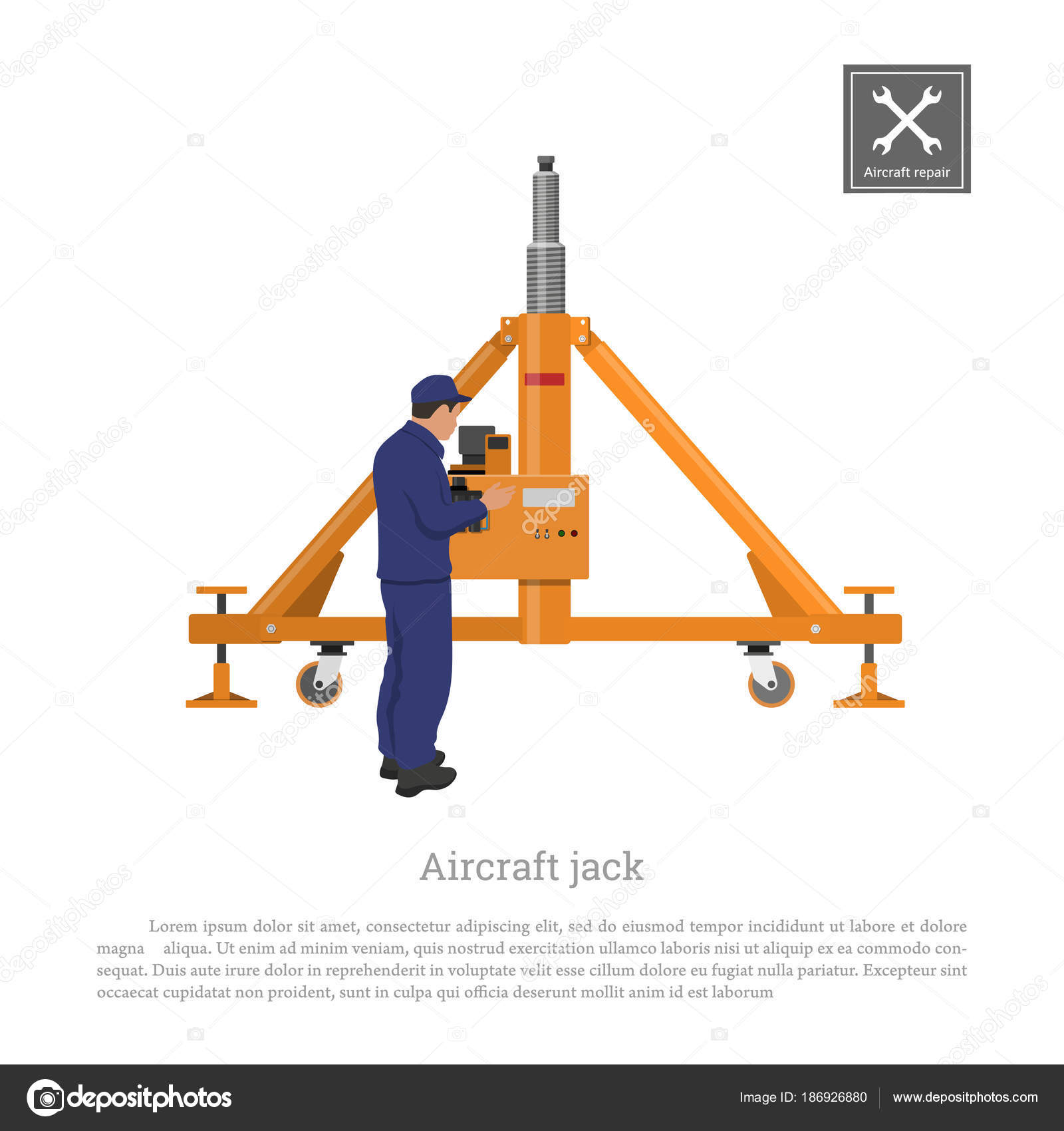 1600x1700 Repair And Maintenance Of Aircraft. Engineer With Airplane Jack