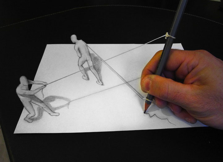 721x525 Ingenious Life Like 3d Objects Seem To Escape The Drawing Paper