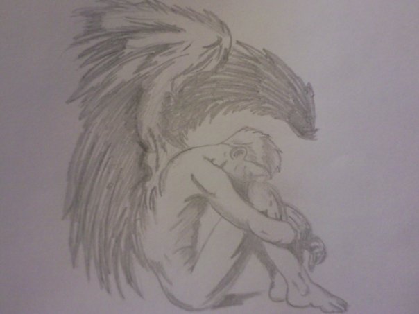 604x453 Male Angel Drawing By Adamsadler
