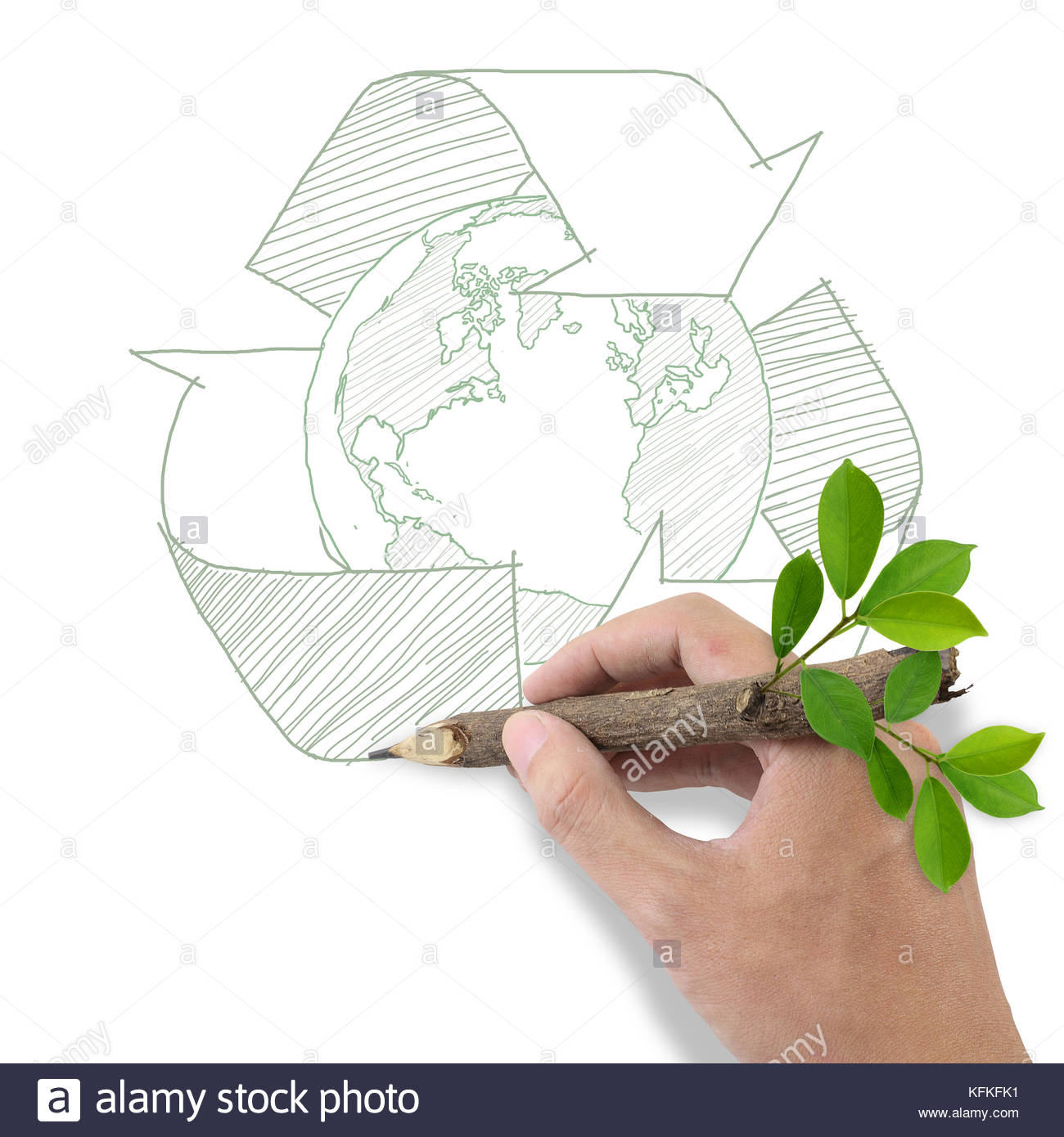 1300x1390 Male Hand Drawing Recycle And Earth Symbol Stock Photo 164542533