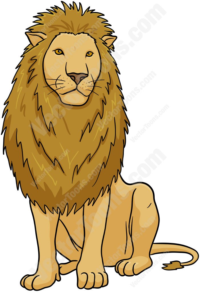 701x1023 Male Lion Sitting Cartoon Clipart