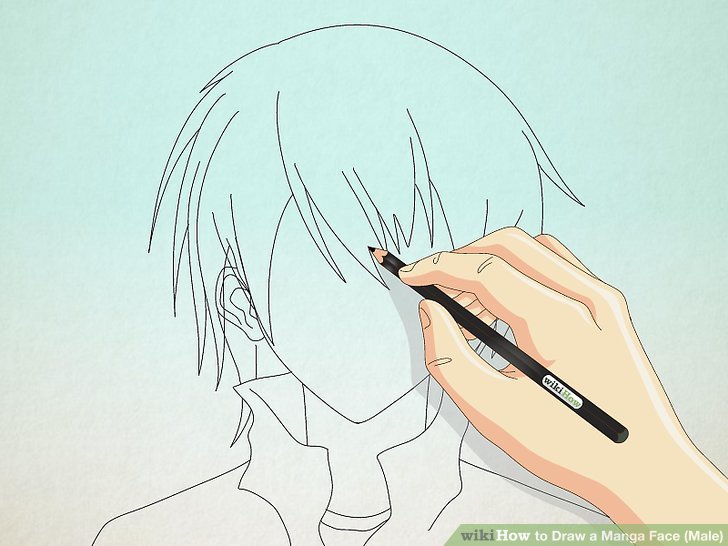 728x546 How To Draw A Manga Face (Male) 15 Steps (With Pictures)