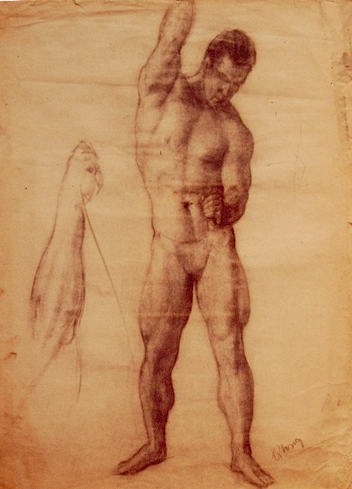 497x691 Cactus Hill Art Gallery Drawing, Male Model