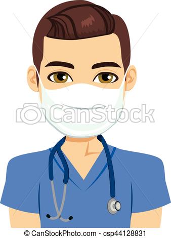 338x470 Mask Nurse Male. Young Male Nurse Wearing Surgical Antiviral