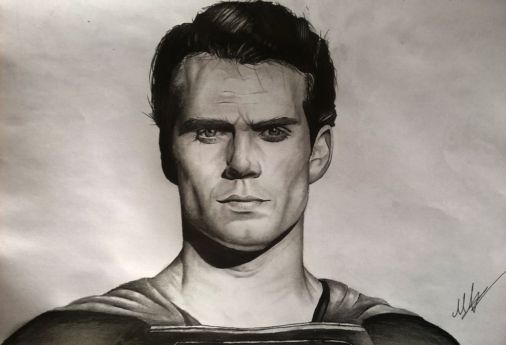 1024x698 Man Of Steel Pencil Drawing ( Superman Realistic ) By Aforarts