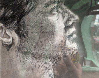 340x270 Male Profile Drawing Etsy