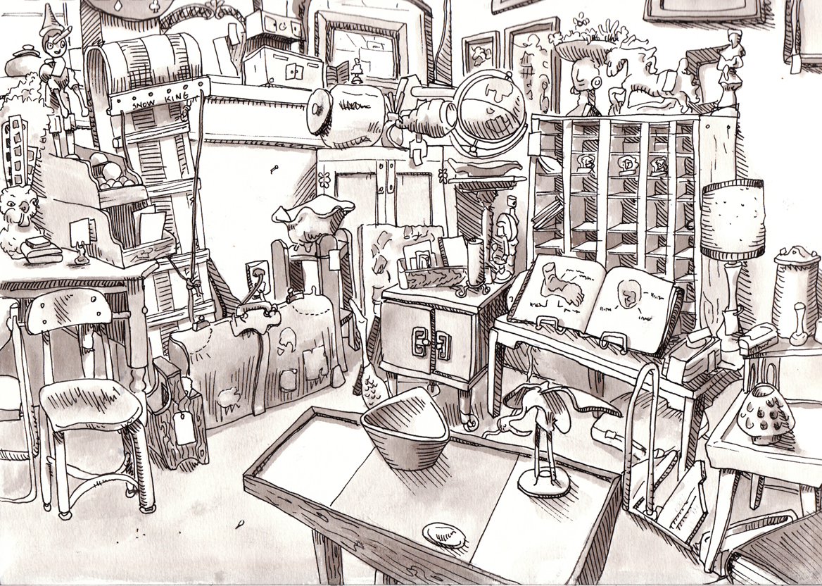 1168x832 Urban Sketchers Seattle A Rainy Sunday Afternoon In The Vintage Mall.