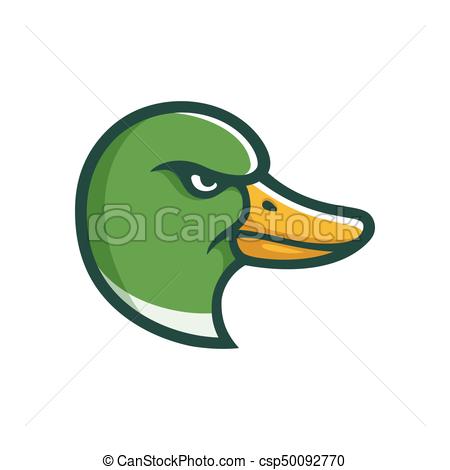 450x470 Angry Mallard Duck Head Illustration In Cartoon Comic Style