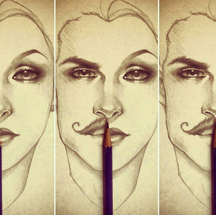 755x752 Man Half Face Sketch Sketchy References Ii