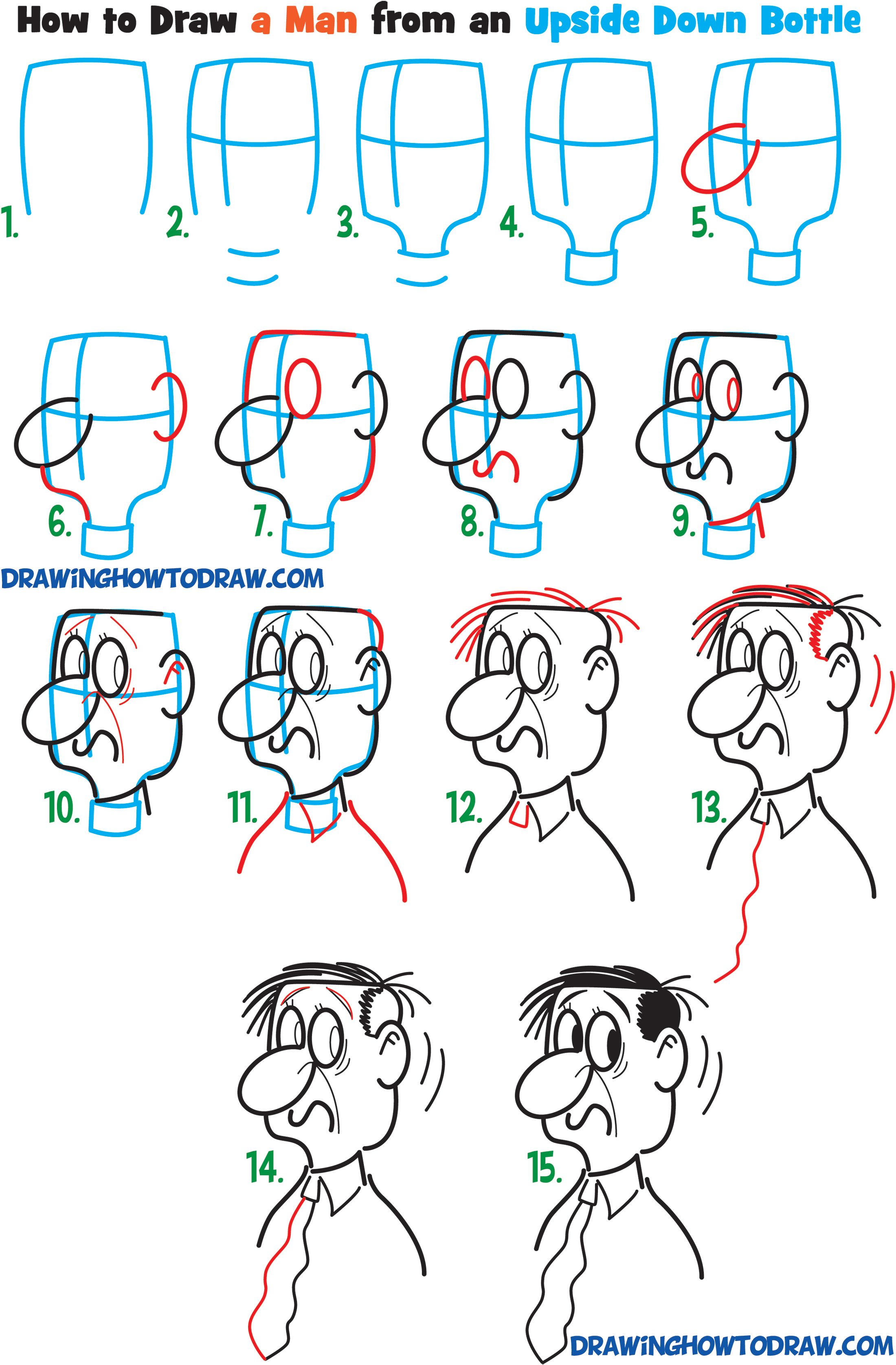2200x3351 Learn How To Draw Cartoon Men Character's Faces From Household