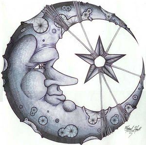 300x299 Crescent Man In The Moon Drawings