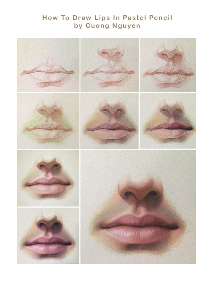 698x960 How To Draw The Lips In Pastel Pencil By Cuong Nguyen Lips