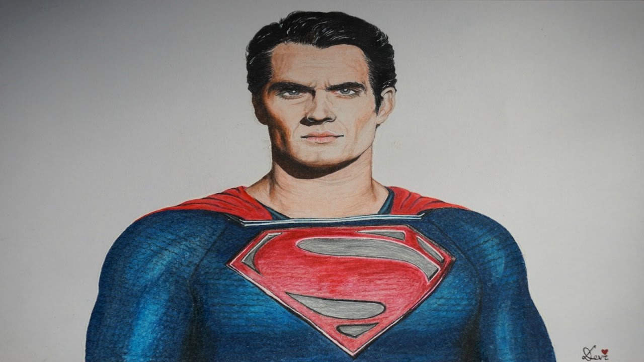 1280x720 Drawing Superman The Man Of Steel Using Colored Pencils
